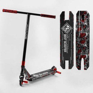Самокат трюкових Best Scooter BS-99622 HIC-система, Пегі, алюмінієвий диск і дека з принтами, колеса PU, d = 110мм, ширина керма - 60 см, в коробці