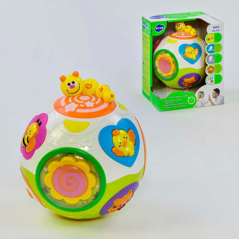 Розвиваюча іграшка Весела куля (938) "Hola", обертається, світлові та звукові ефекти, англ. озвучування, в коробці
