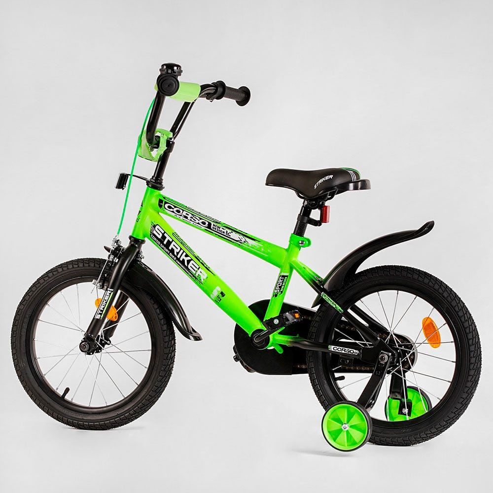 Детский велосипед с колесами 16" дюймов CORSO STRIKER (EX - 16019) ручной тормоз