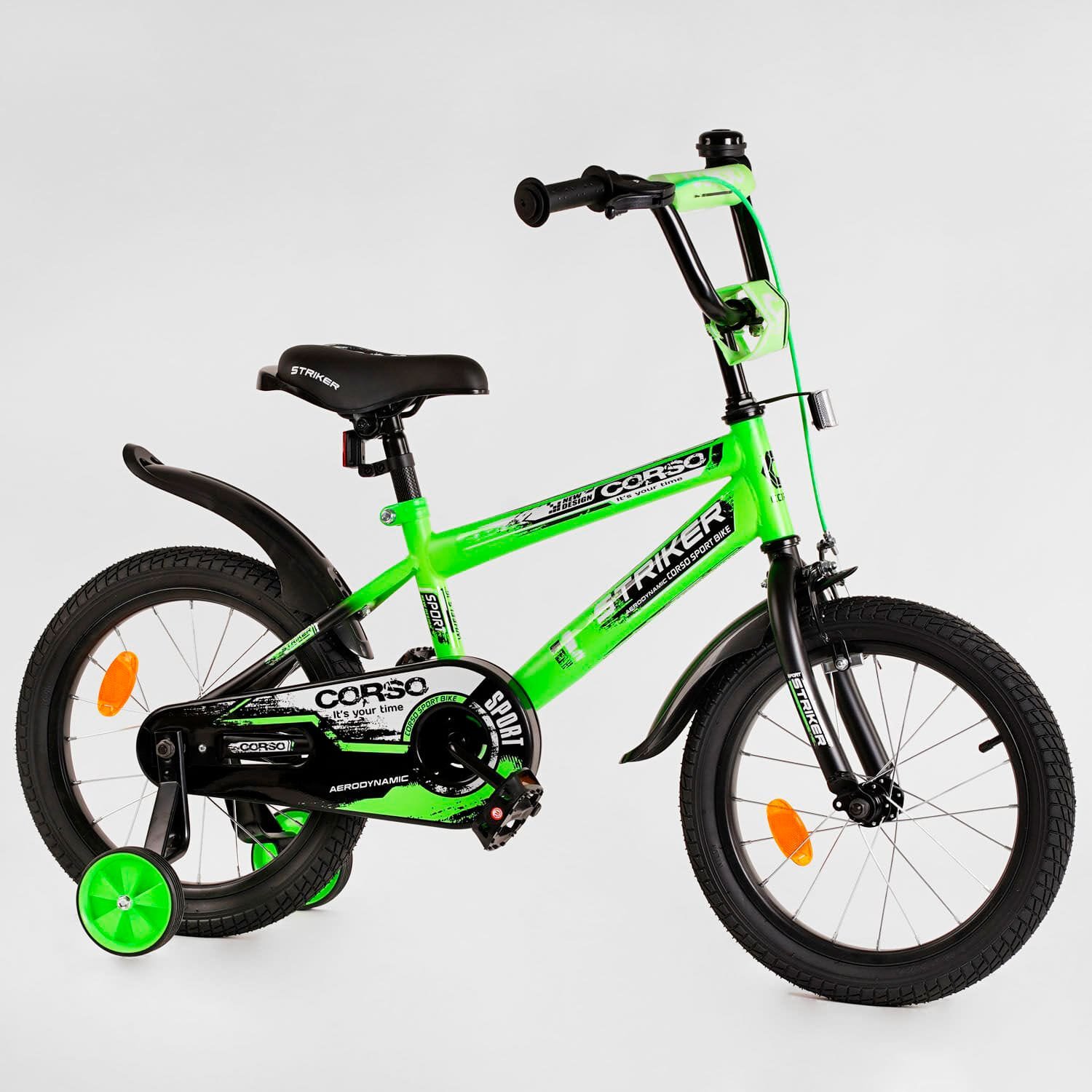 Дитячий велосипед з колесами 16" дюймів CORSO STRIKER (EX-16019) ручне гальмо