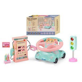 Руль 2192 E-47 Штрих=91760 (24) ТИГРЕНЯ, светофор, заправочная станция, подсветка, звук, мелодии, машина-подставка, в коробке