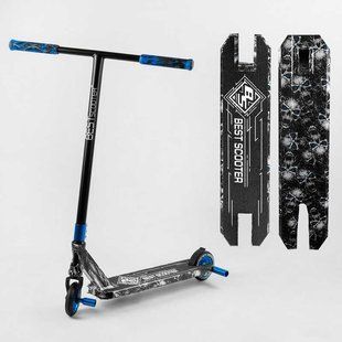 Самокат трюковий Best Scooter BS-99808 HIC-система, ПЕГИ, алюмінієвий диск та дека з ПРИНТОМ, колеса PU, d = 110мм, ширина керма - 60 см