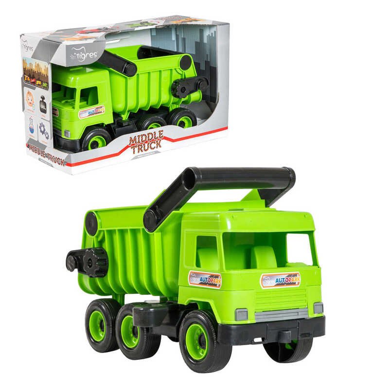 Авто "Middle truck" самосвал (4) 39482 (св. зеленый) в коробке "Tigres"