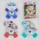 Мягкая погремушка (53796) "TK Group" 4 вида, УКРАИНСКОЕ ОЗВУЧИВАНИЕ, на батарейках, съемный блок, пластиковая клипса, свет, звук, в коробке