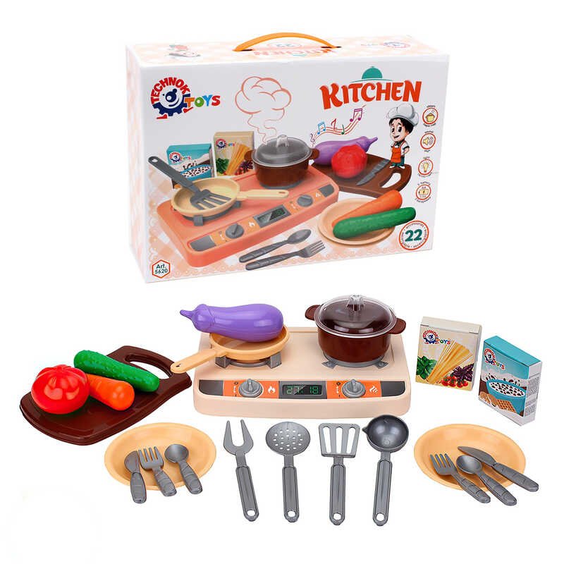 Детский набор Кухня (5620) звук, підсвічування, пар, "Technok Toys", в коробці