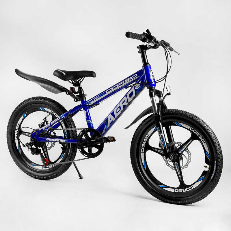 Дитячий спортивний велосипед 20'' CORSO «AERO» (11755) сталева рама, обладнання Saiguan, 7 швидкостей