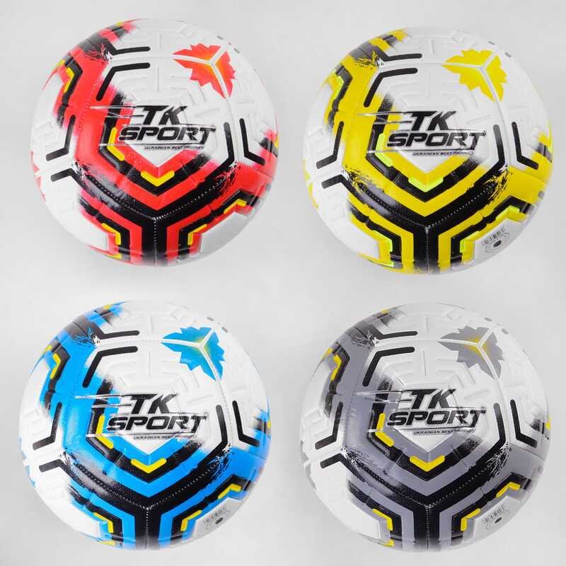 М'яч футбольний C 50189 (60) "TK Sport" 4 види, вага 400-420 грамів, матеріал TPE, балон гумовий, розмір №5