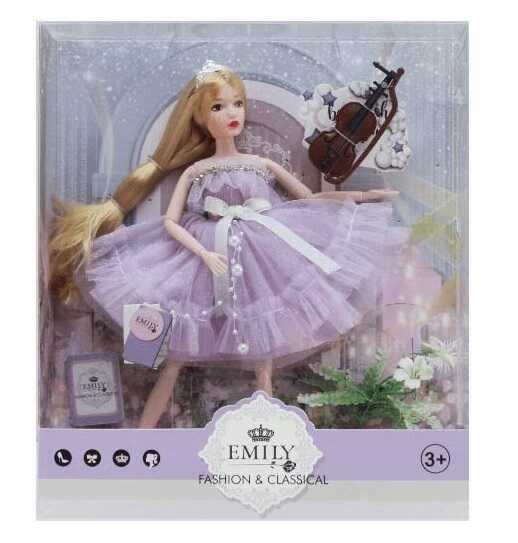 Лялька QJ 118 (48/2) діадема, скрипка, квітка, висота 30 см, в коробці