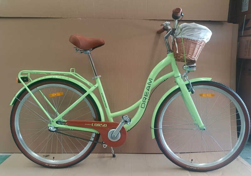 Велосипед городской Corso "Dream" DM-28093 (1) оборудование Shimano Nexus-3, 3 скорости, алюминиевая рама, корзина, фара