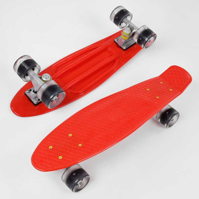 Скейт Пенні борд 8181 Best Board, ЧЕРВОНИЙ, дошка = 55см, колеса PU зі світлом, діаметр 6 см