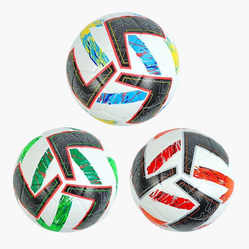 М`яч футбольний C 64622 (30) 3 види, вага 420 грам, матеріал PU, балон гумовий, клеєний, (поставляється накачаним на 90), ВИДАЄТЬСЯ ТІЛЬКИ МІКС ВИДІВ