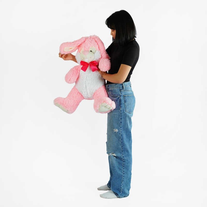 М’яка іграшка "Зайченя" З-72304 колір рожевий висота 90см (1)