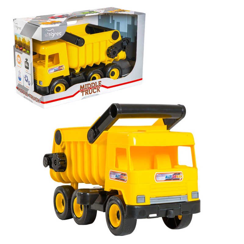 Авто "Middle truck" самосвал (4) 39490 (желтый) в коробке "Tigres"