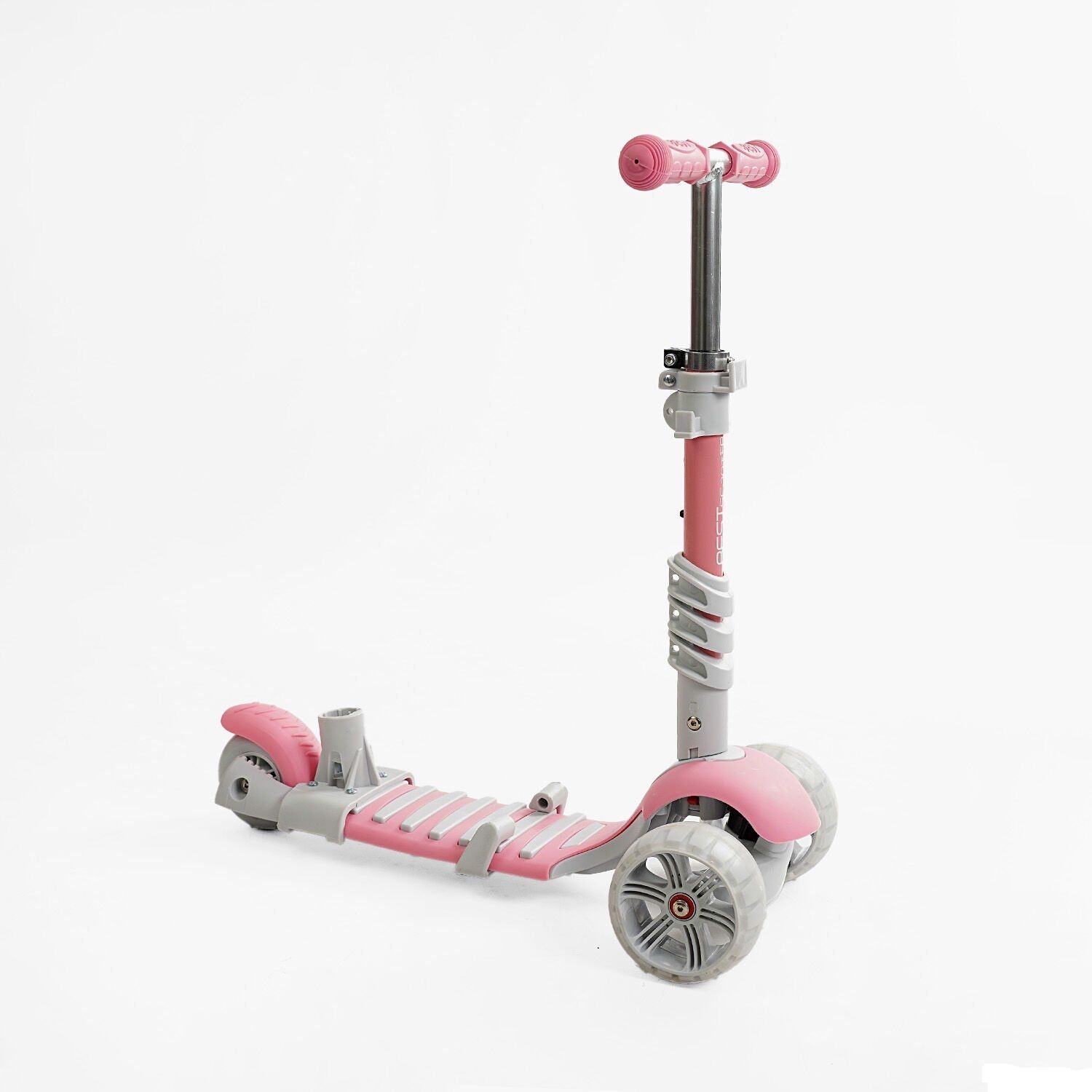 Самокат біговел з батьківською ручкою 5в1 (P-63700) Best Scooter, захисний бампер, колеса зі світлом