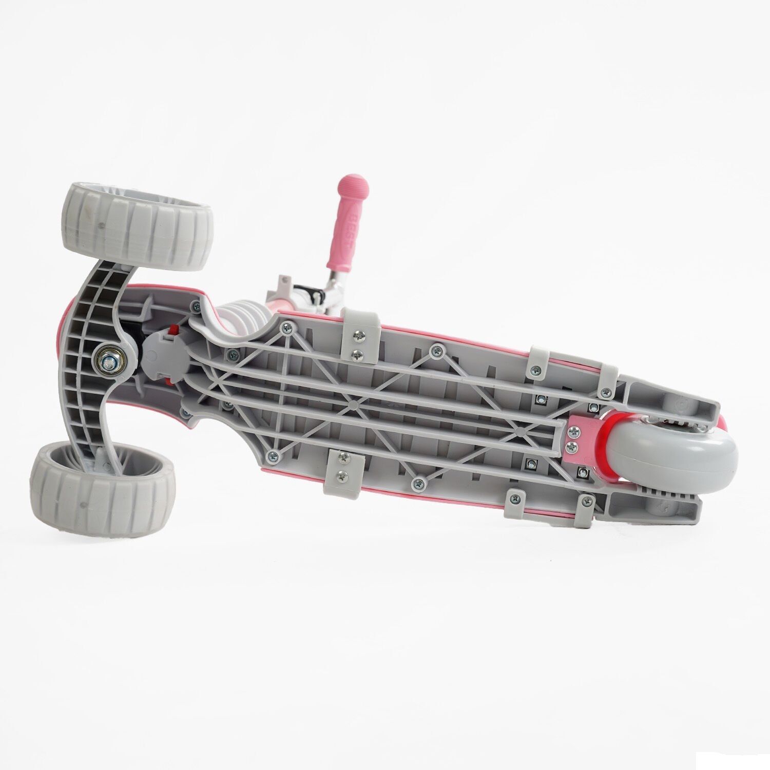 Самокат біговел з батьківською ручкою 5в1 (P-63700) Best Scooter, захисний бампер, колеса зі світлом