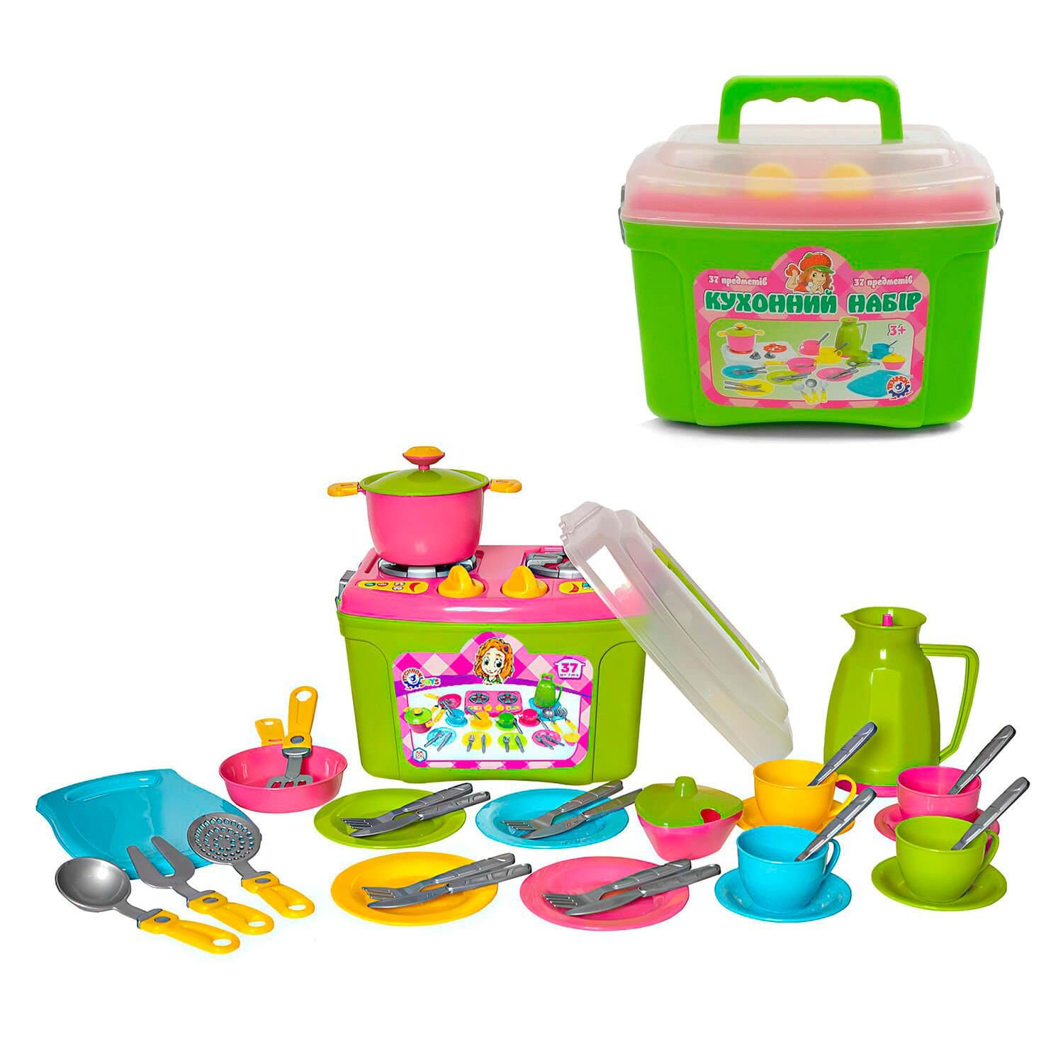 Детский набор кухня и посуда на 37 предметов (3596) "Technok Toys"