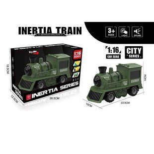 Поезд музыкальный MJX 110 A (24) 1:16, на батарейках, инерционный механизм, звук, световые эффекты, в коробке