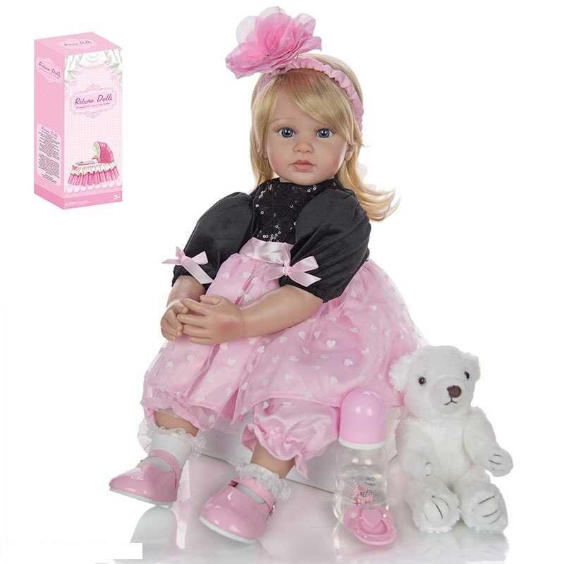 Кукла AD 2203-65 (12) мякоти, резиновые конечности, высота 57 см, мягкая игрушка, бутылочка, в коробке