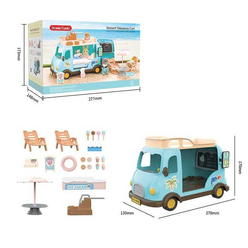 Автобус C 02 (24) “Фургончик з морозивом”, аксесуари, наліпки, рухливі елементи, в коробці