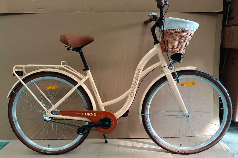 Велосипед городской Corso "Dream" DM-28928 (1) оборудование Shimano Nexus-3, 3 скорости, алюминиевая рама, корзина, фара