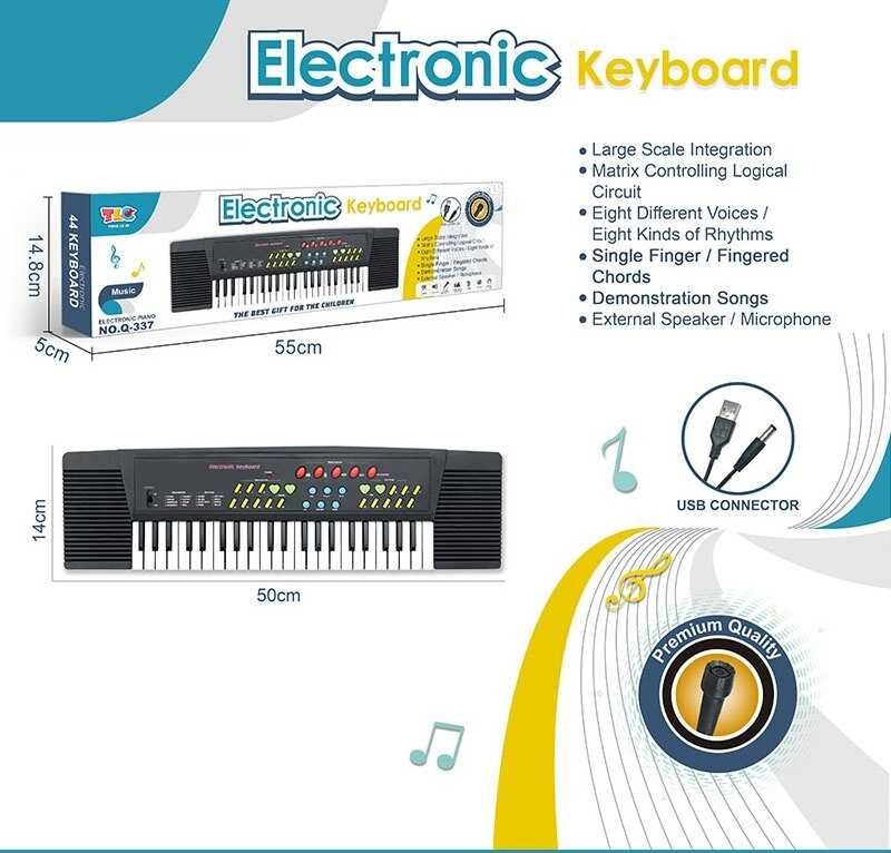 Пианино Q 337 (48/2) 44 клавиши, микрофон, звуковые эффекты, в коробке