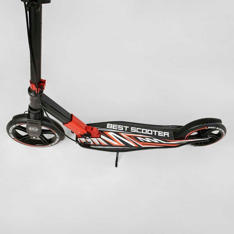Самокат двоколісний з амортизатором та ручним гальмом "Best Scooter" (10304) колеса поліуретанові