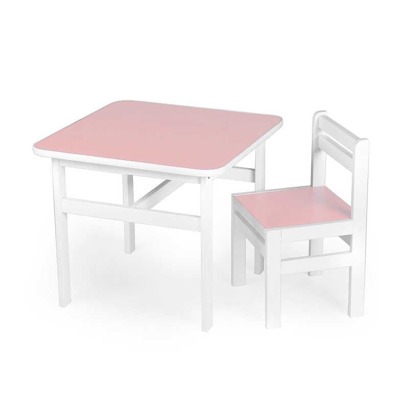Стіл + стільчик дитячий, колір - рожевий DS-SP04 (1) у плівці