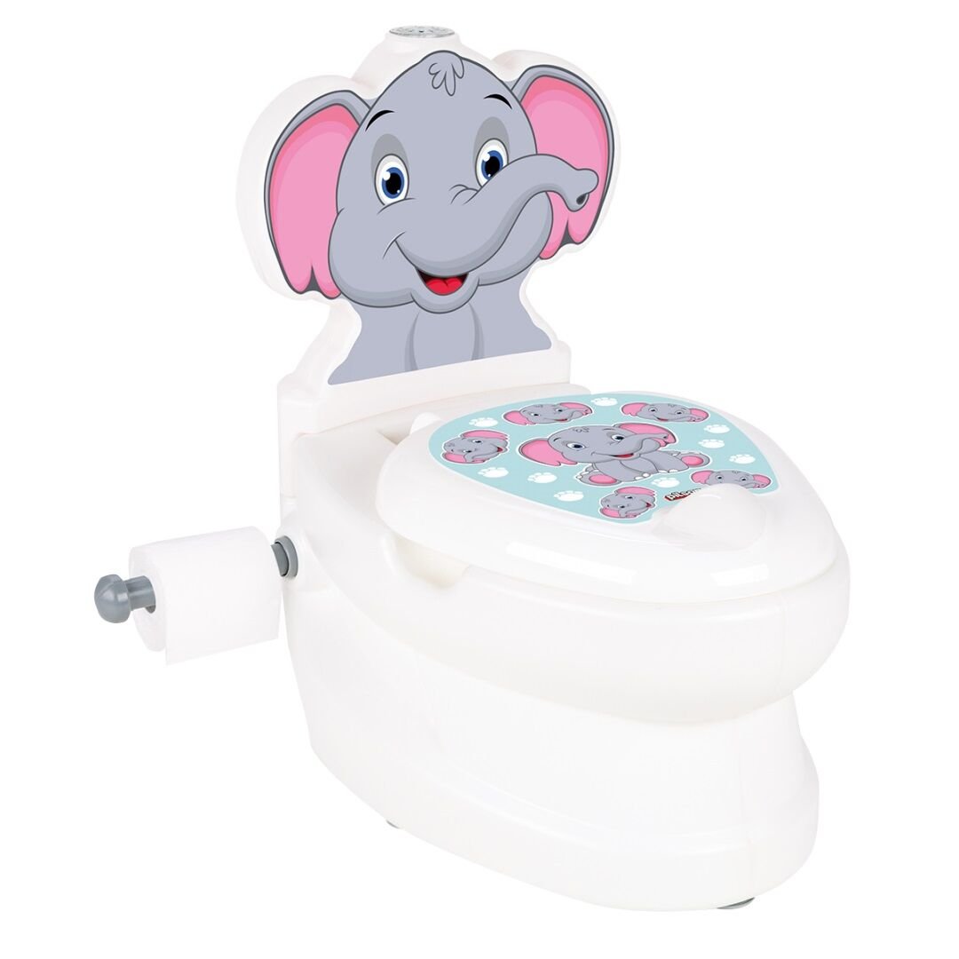 Горшок детский музыкальный с спинкою 07-566 Pilsan спинка, съемный горшок, держатель для бумаги, звуки воды, подсветка кнопки, в коробке
