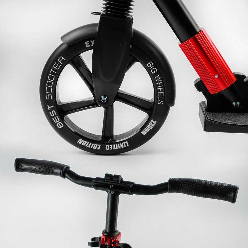 Самокат двоколісний з амортизатором "Best Scooter" (11391) колеса PU d переднє - 230мм, заднє - 215мм