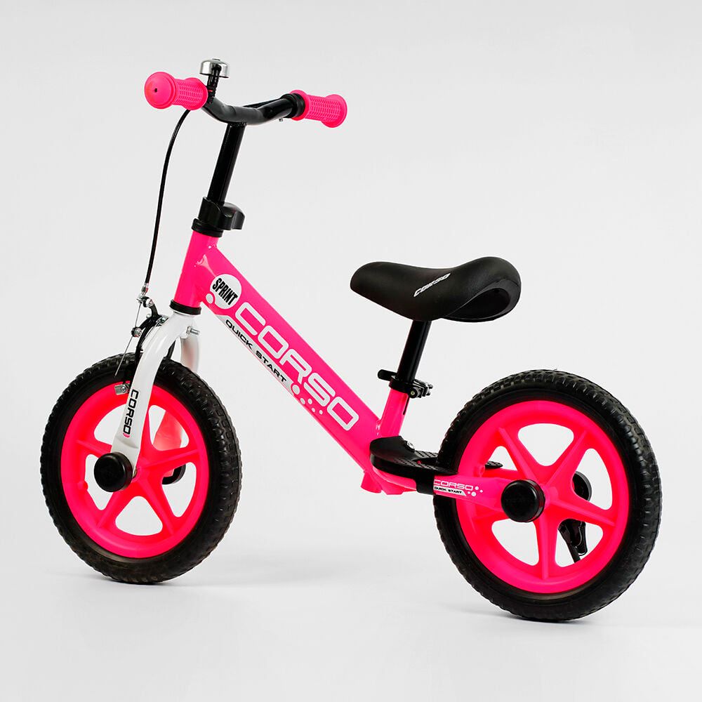 Велобіг для дівчинки CORSO (28631) сталева рама, колесо 12" EVA підставка для ніжок, підніжка
