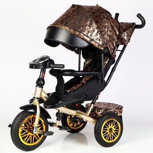 Велосипед трехколесный с поворотным сиденьем BestTrike "Perfetto" 8066/819-40 колеса резиновые, корзина, фара музыкальная, USB, Bluetooth