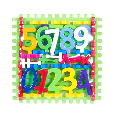 Набор детский "Математика №2" 114/20 (10) "BAMSIC" цифры 0-9, математические знаки, сетки