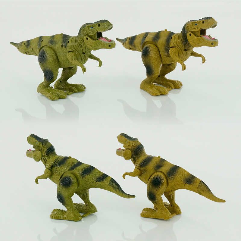 Динозавр WS 5316 (36) 2 цвета, на батарейках, 22 см, ходит, двигает пастью, звук, в коробке