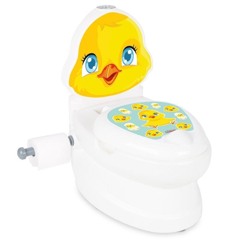 Горшок детский музыкальный со спинкой и съемным резервуаром имеет держатель для бумаги Pilsan (07-564) подсветка кнопки