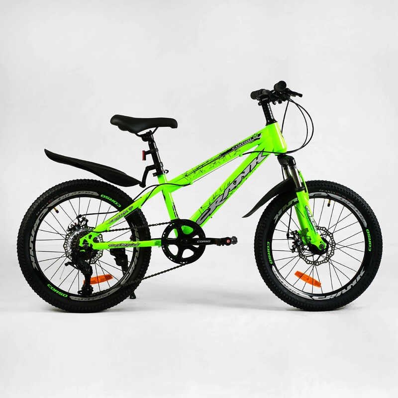 Детский спортивный велосипед 20' Corso «CRANK» CR-20711 (1) стальная рама, оборудование LTWOO-A2, 7 скоростей, собран на 75