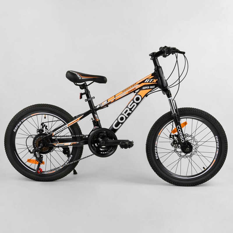 Велосипед Спортивний CORSO 20"дюймів (98627) рама металева 11'', 21 швидкість, зібраний на 75%