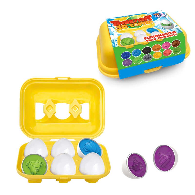 Транспорт 3D сортер 54435 (36/2) "4FUN Game Club", "Яєчний лоток", 6 штук у коробці