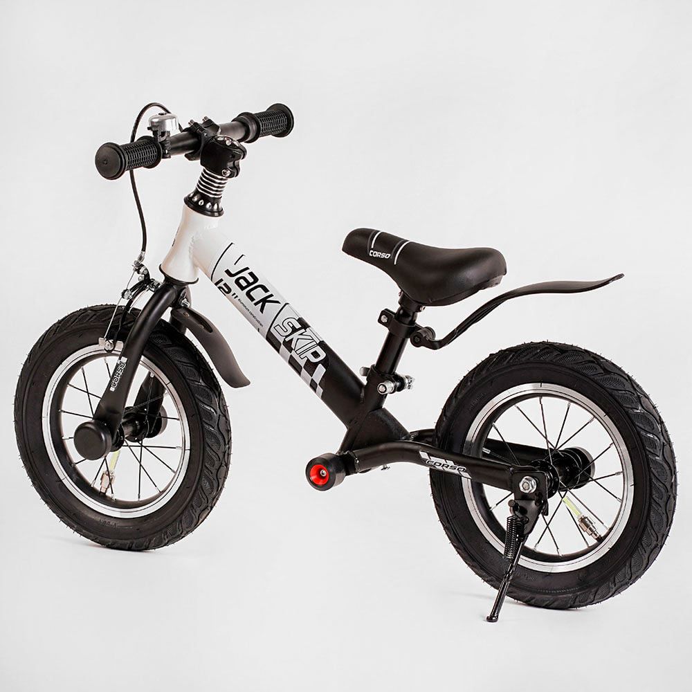 Велобіг Corso "Skip Jack" 11057 надувні колеса 12" сталева рама з амортизатором, ручне гальмо, підніжка