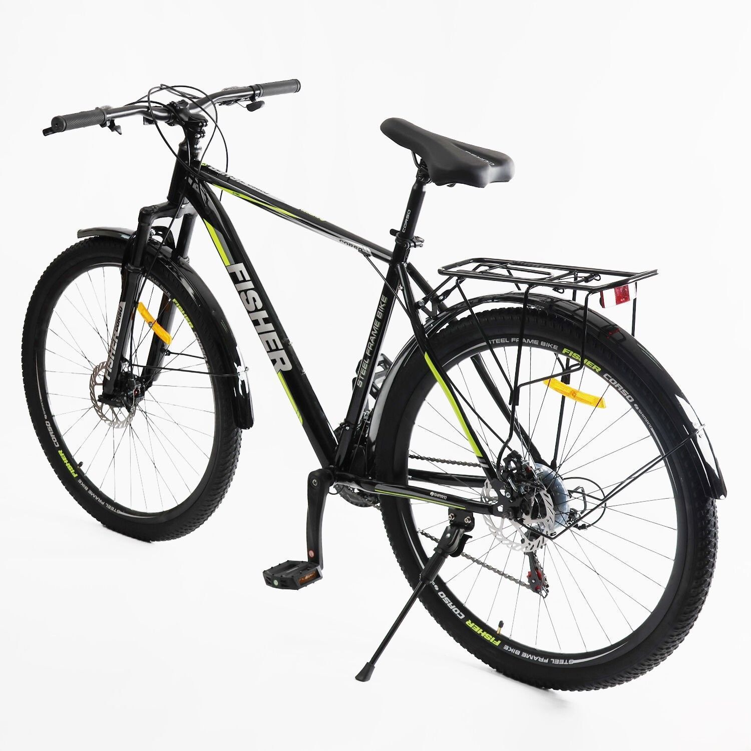 Велосипед Спортивный Corso Fisher 29" дюймов с оборудованием Shimano 21 скорость (FS-70190) рама стальная 21", собран на 75%