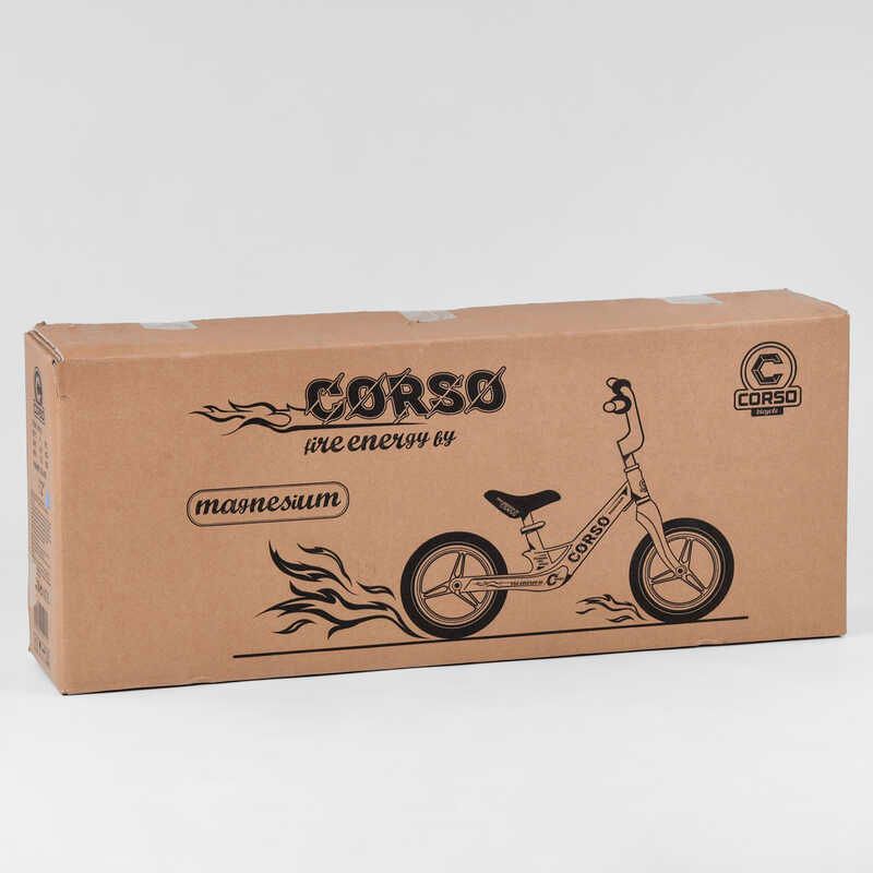 Велобег Corso 22709 колеса 12" надувные, магниевая рама, магниевый руль, в коробке