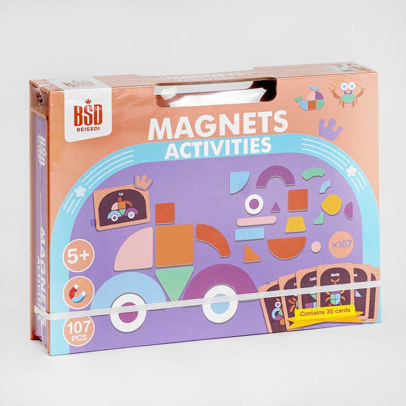 Магнітна дощечка 2052 (20) 107 елементів, 30 карток, в коробці