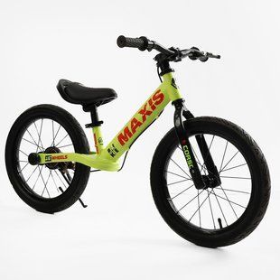 Велобіг з надувними колесами 16 дюймів CORSO MAXIS (MX-65049) сталева рама, ручне заднє гальмо,підніжка, дзвоник