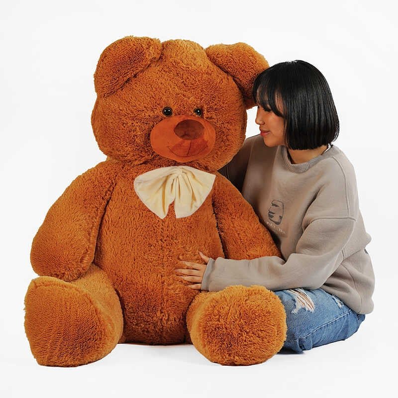 М`яка іграшка "Ведмедик" колір світло-коричневий В43242 висота 1,6 м (1) в пакеті