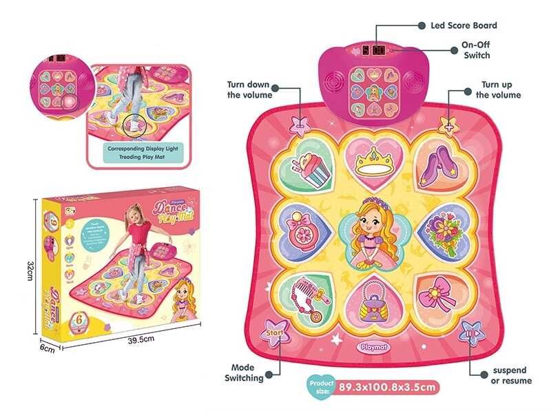 Танцевальный музыкальный коврик (GB 8806-1) подсветка, мелодии