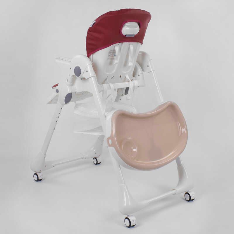 Стільчик для годування Toti (W-22019) м'який PU, м'який вкладиш, 4 колеса, знімний столик