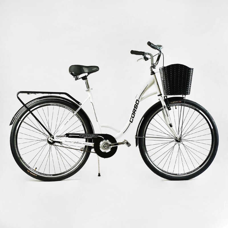 Велосипед городской Corso «FORTUNA» 28” FR-8647 (1) односкоростной, стальная рама 20”, корзина, багажник