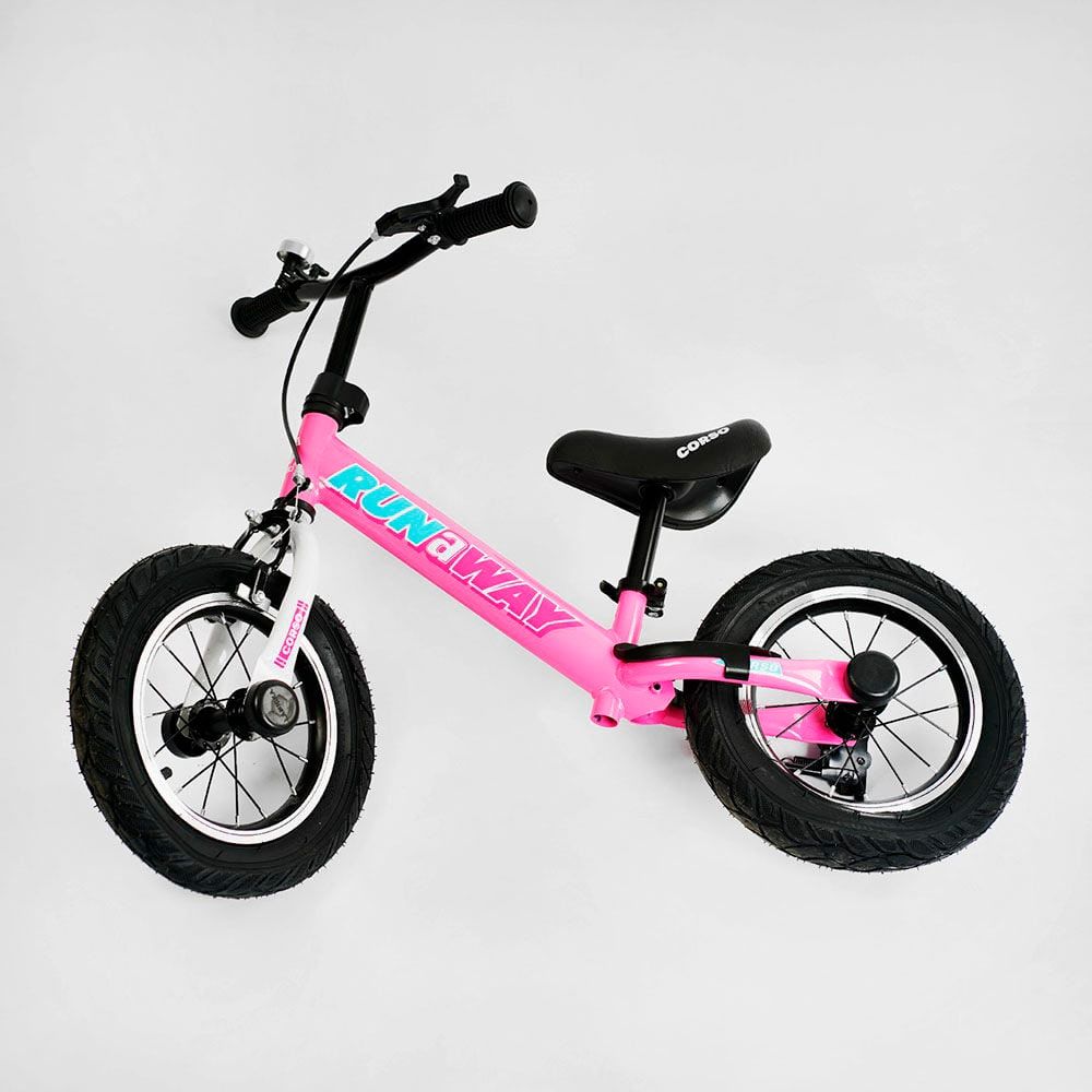 Велобіг дитячий з надувними колесами 12"Corso "Run-a-Way" (CV-04561) ручне гальмо, підніжка, підставка для ніжок, дзвіночок