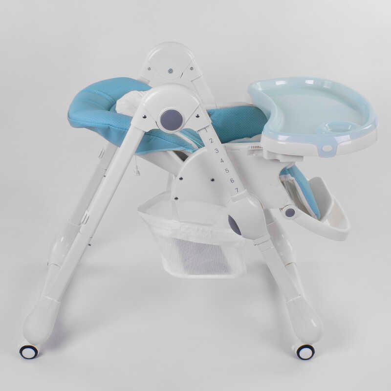 Стільчик для годування Toti (W-48406) м'який PU, м'який вкладиш, 4 колеса, знімний столик