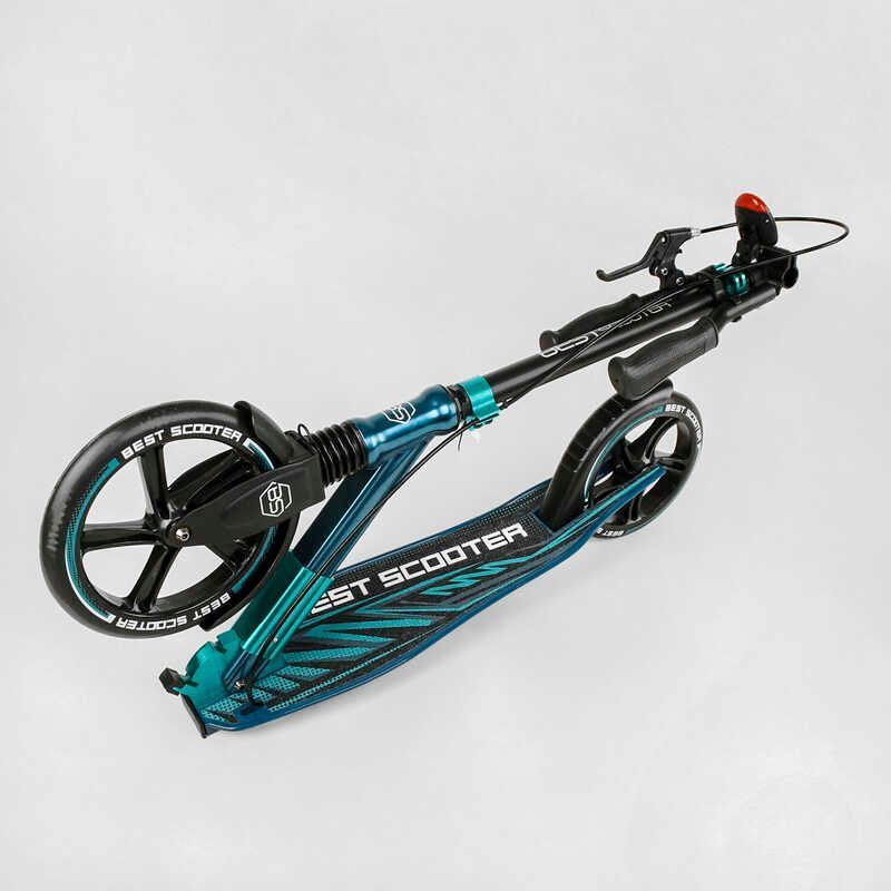 Самокат двоколісний з амортизатором та ручним гальмом "Best Scooter" (43685) колеса поліуретанові