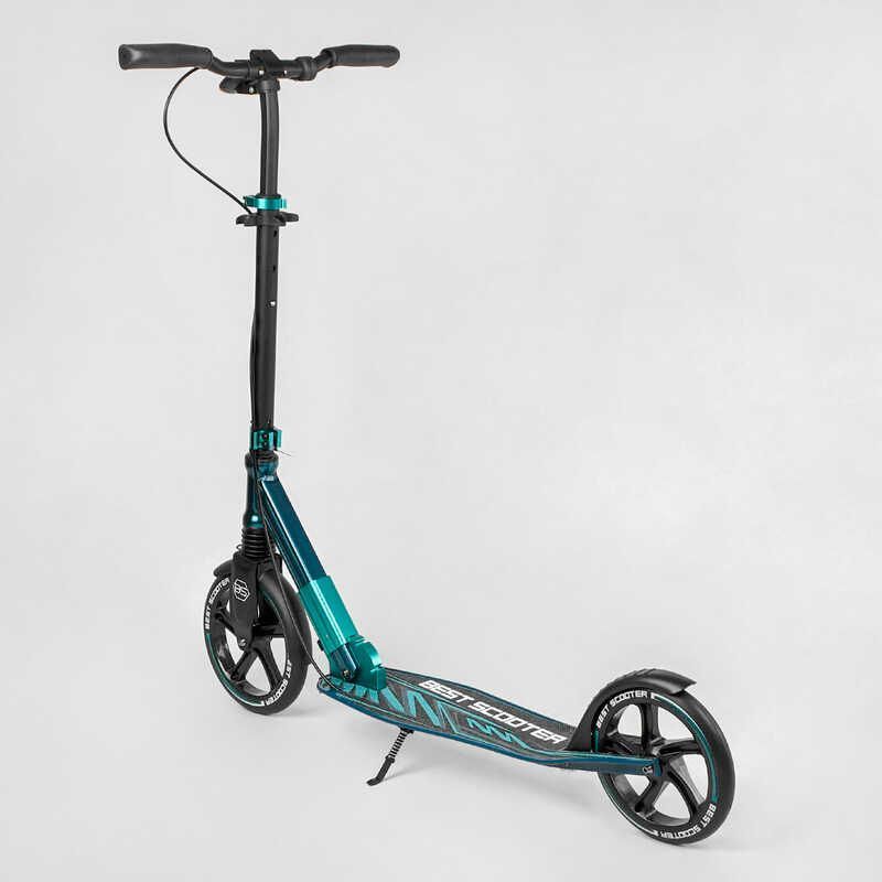 Самокат двоколісний з амортизатором та ручним гальмом "Best Scooter" (43685) колеса поліуретанові